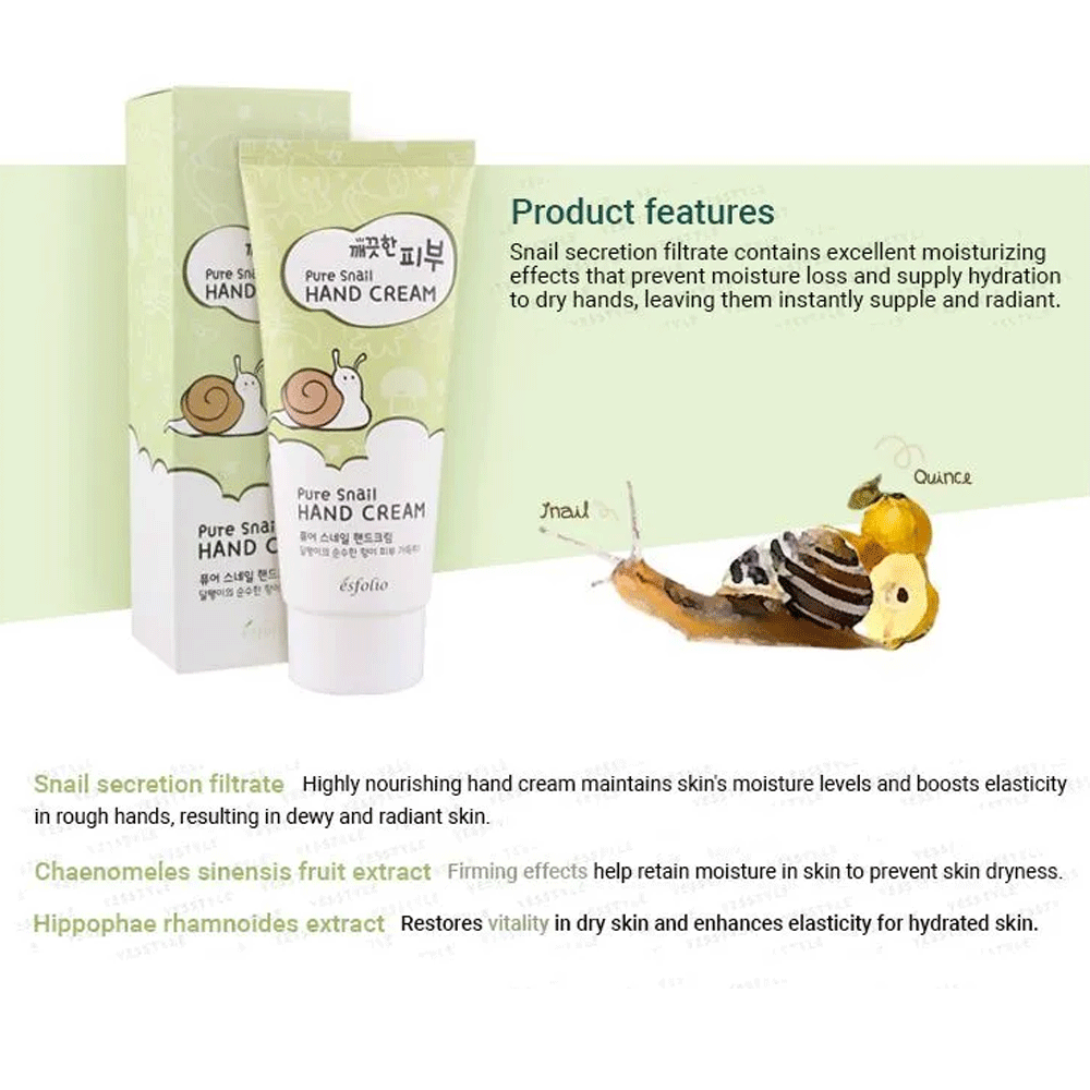 (NEWA) esfolio Pure Skin Pure Snail Hand Cream 100ml - DODOSKIN