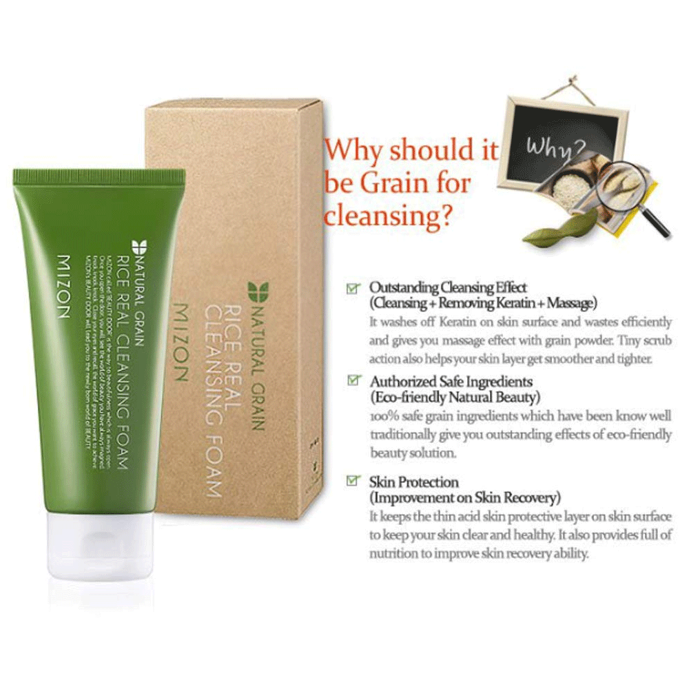 MIZON Rice Real Cleansing Foam 150ml - DODOSKIN