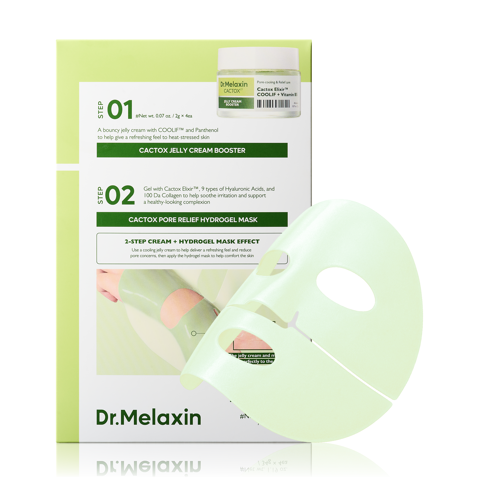 Dr.Melaxin Cactox Pore Relief Jelly Cream Hydrogel Mask 2g+34g x 4ea