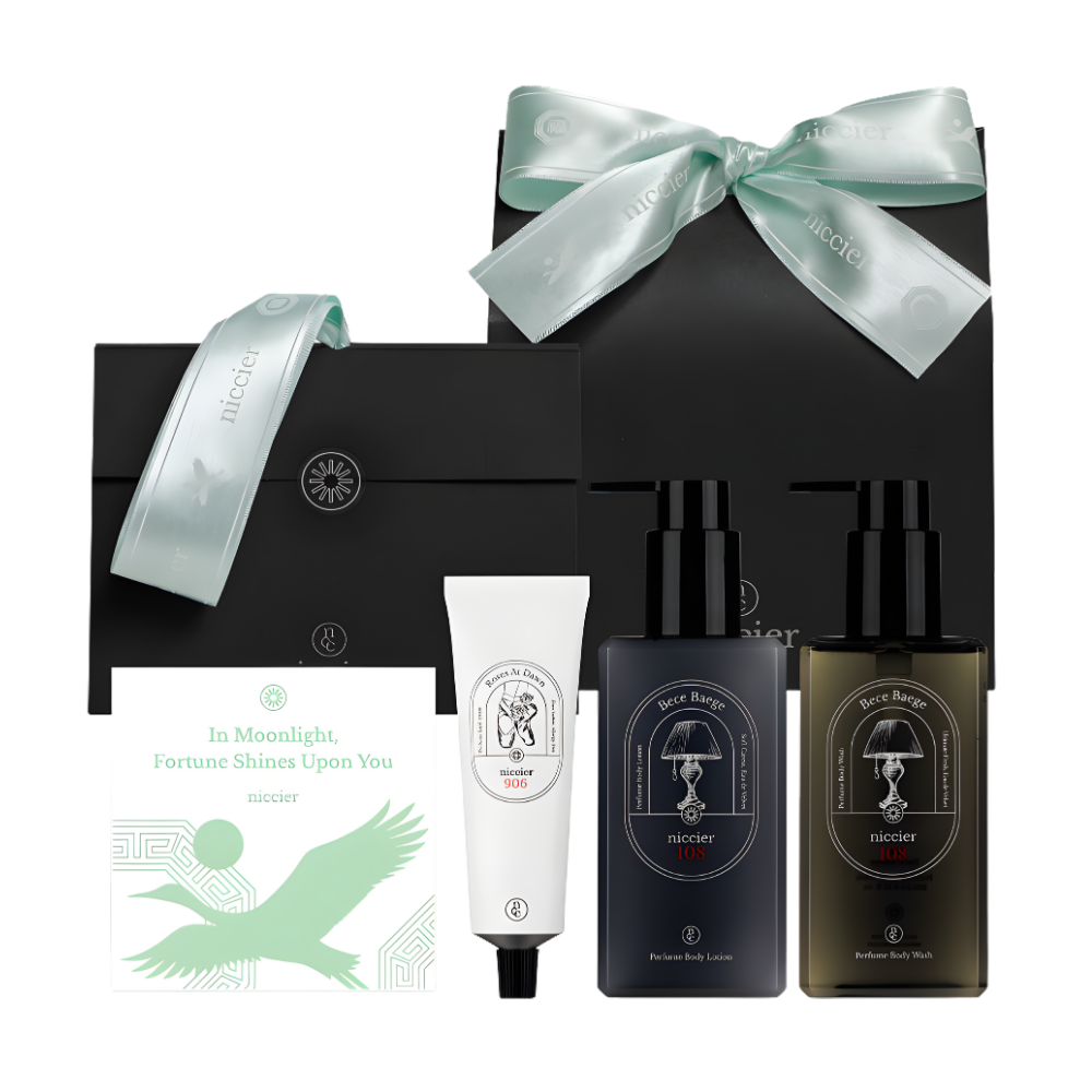 [2026 Lunar New Year Gift Set] niccier [Limited Edition] Heritage Edition Perfume Balm Hand Cream (50ml) - 3-Item Set (+Shopping Bag)