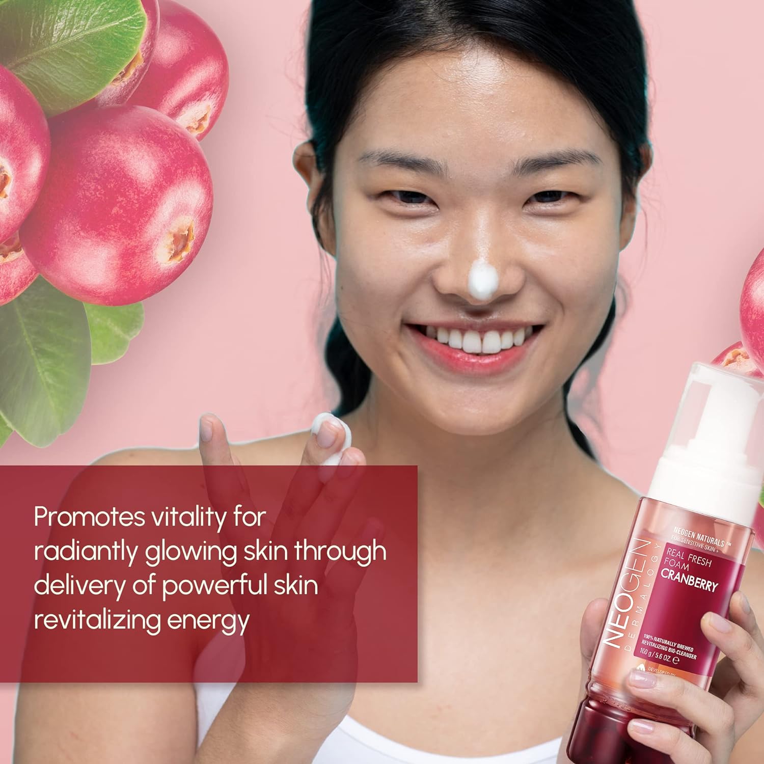 NEOGEN DERMALOGY Real Fresh Foam Cleanser Cranberry 160g - DODOSKIN
