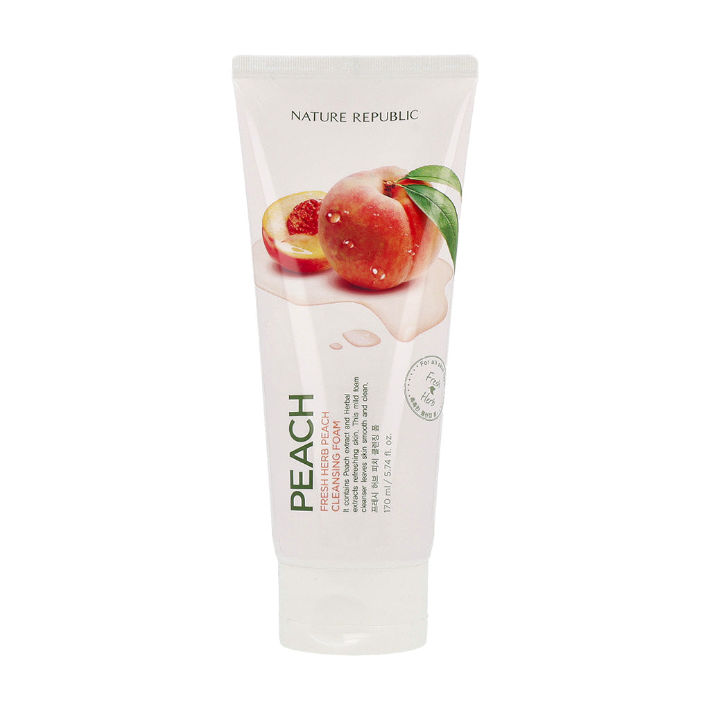 [US Exclusive] NATURE REPUBLIC Fresh Herb Peach Cleansing Foam 170ml - Dodoskin