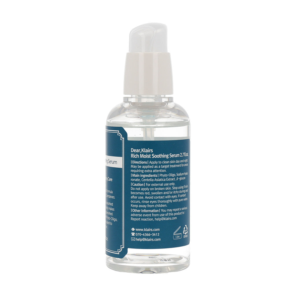 Klairs Rich Moist Soothing Serum 80ml - Dodoskin