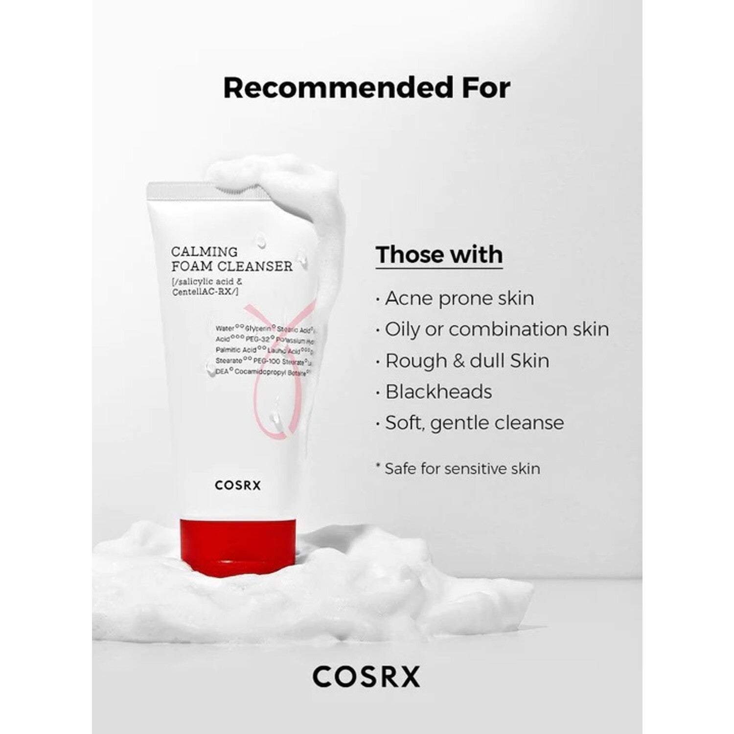 this cleanser helps to remove impurities and excess oil while reducing redness and inflammation