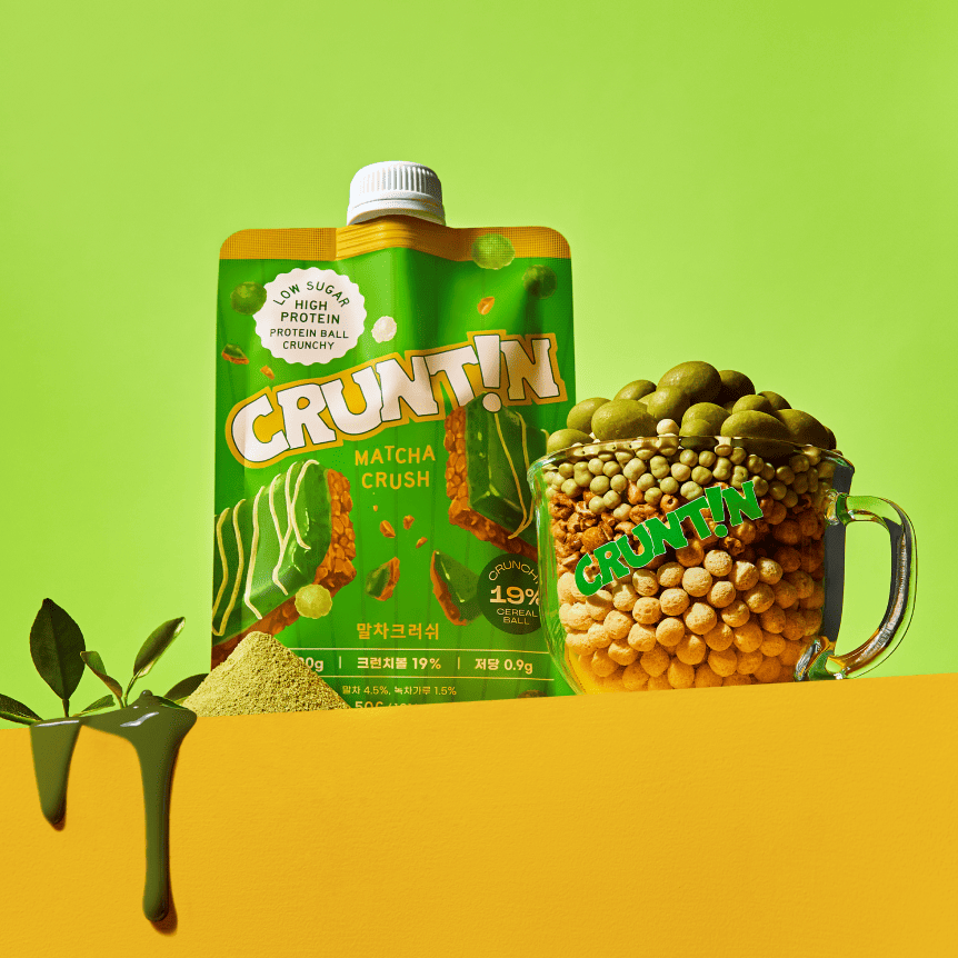 CRUNTIN Crunch Ball Protein Shake – Matcha Flavor, 50g × 5 Packs