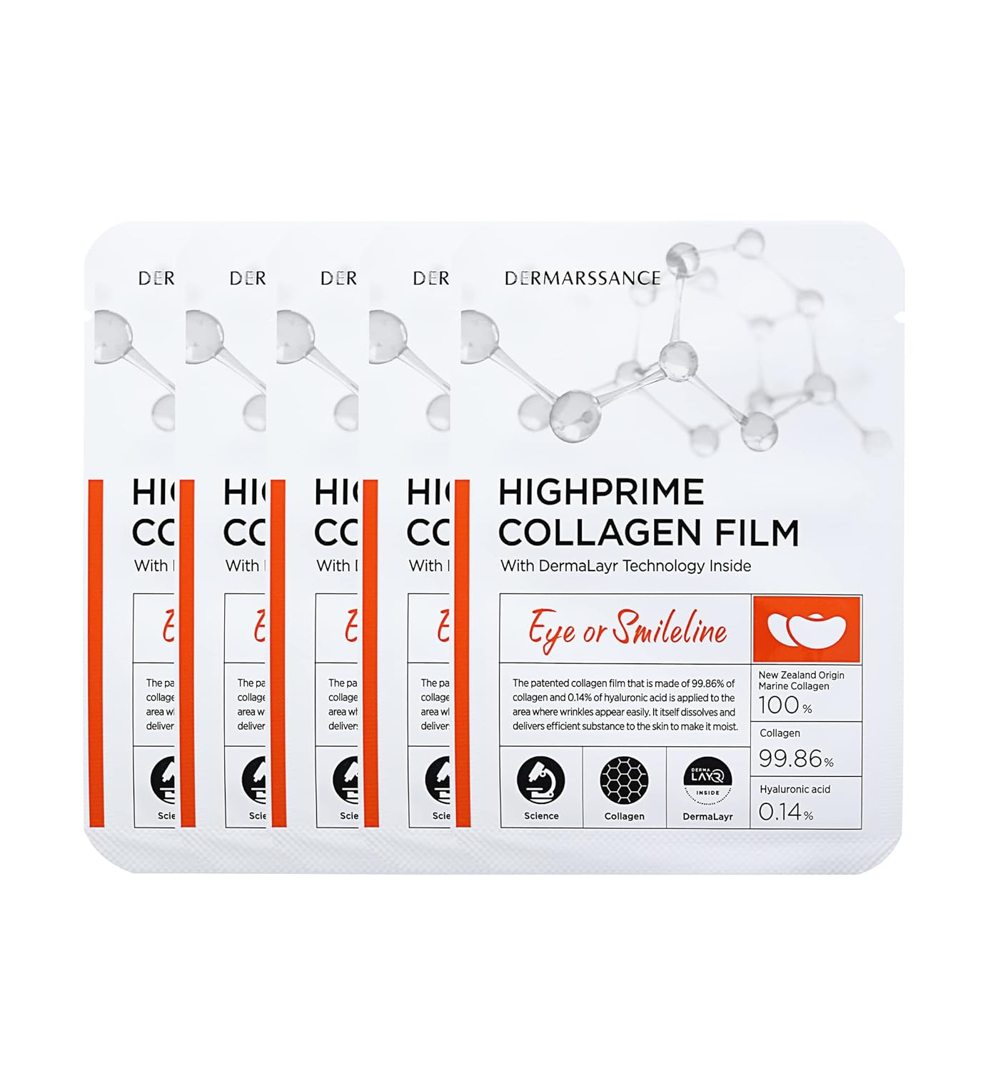 DERMARSSANCE Highprime Collagen Film Eye & Smileline 5pcs