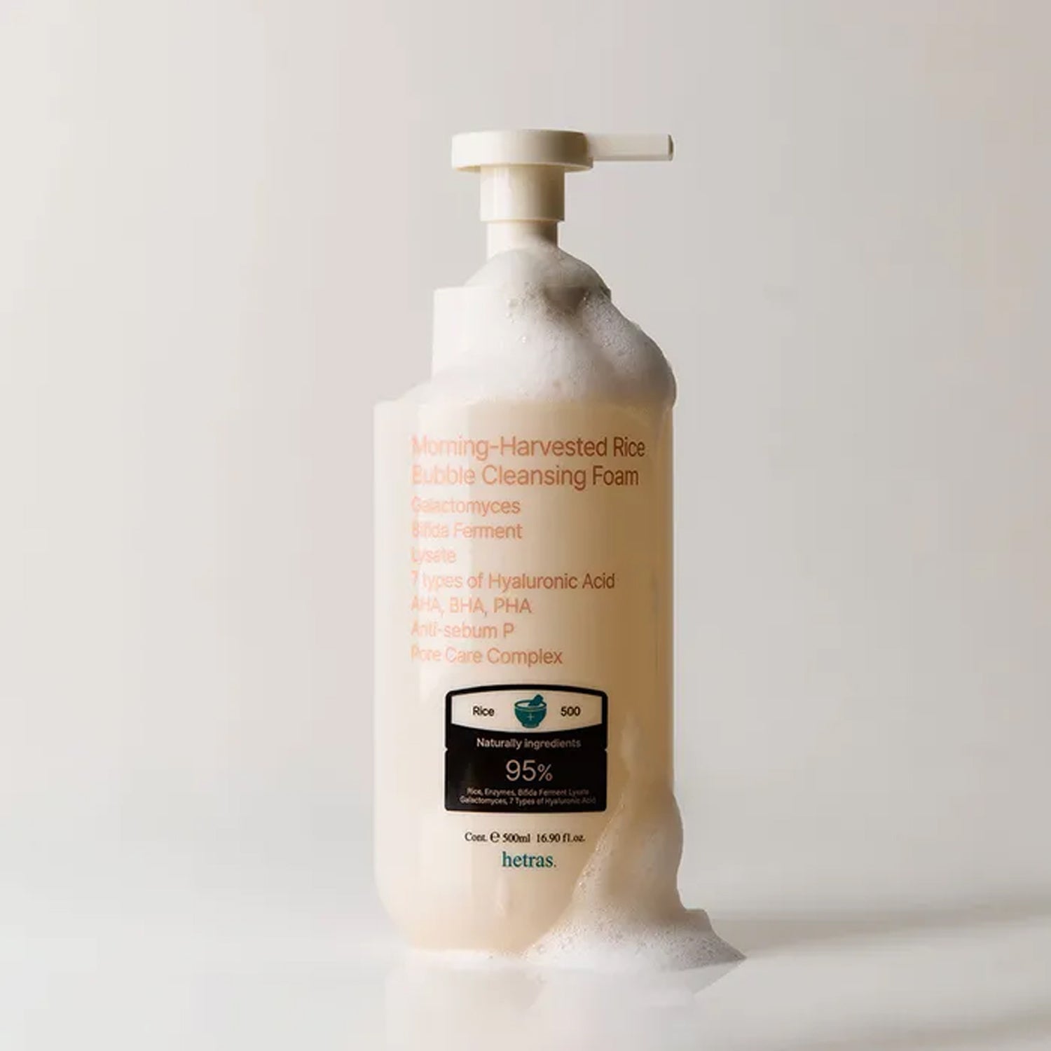 HETRAS Morning-Harvested Rice Bubble Cleansing Foam 500ml