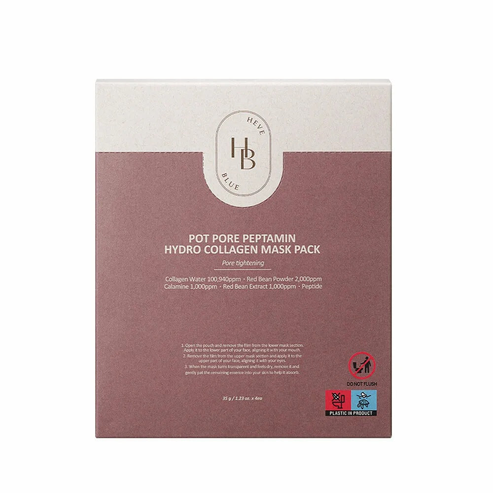HEVEBLUE Pot Pore Peptamin Hydro Collagen Mask Pack 35g 4ea