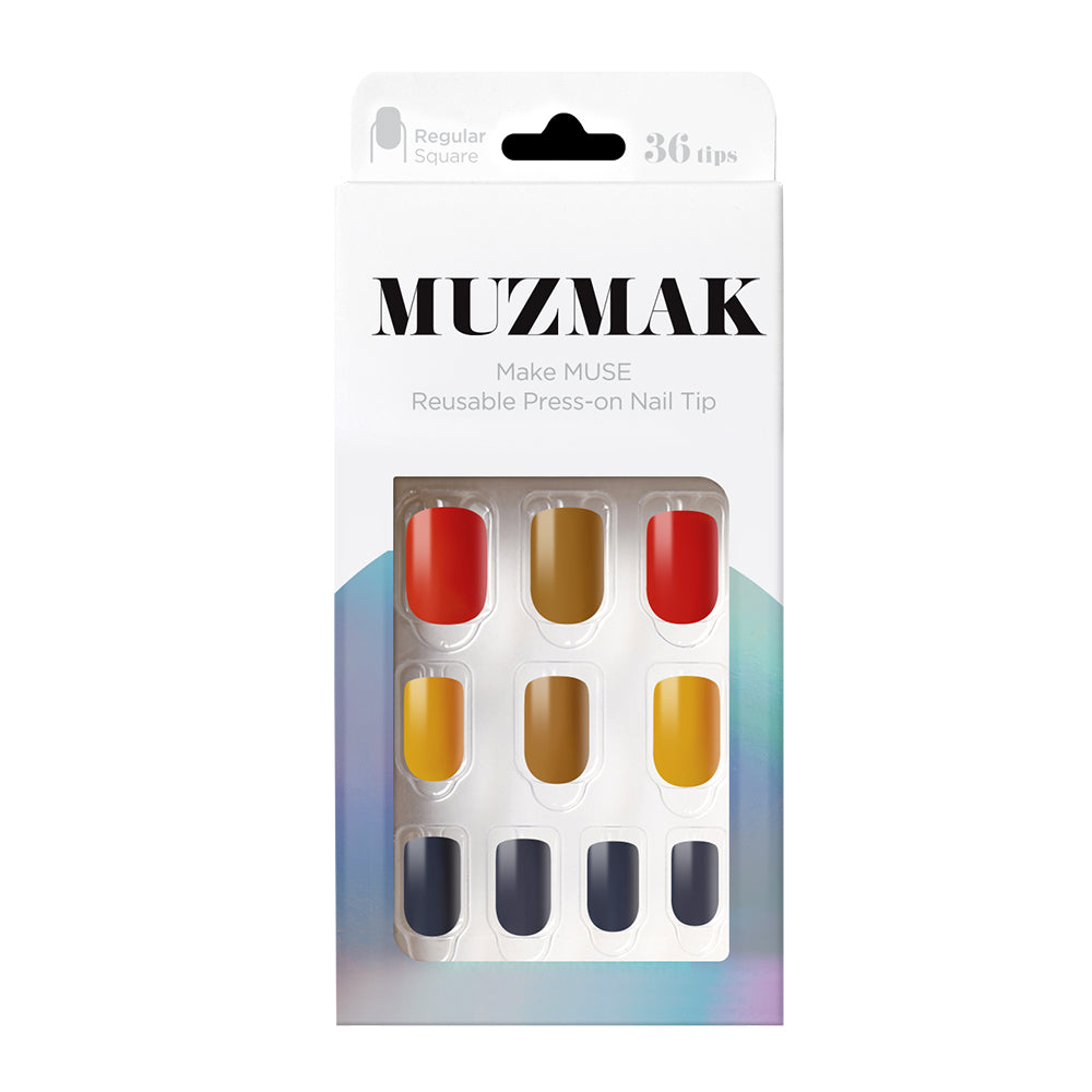 MUZMAK Nail Tips 36pcs #Jelly Palette(Regular Square)
