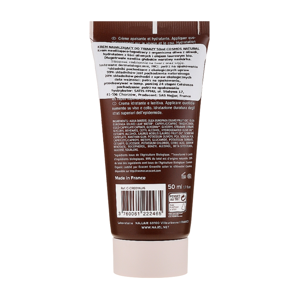 NAJEL Face Cream – French Organic Moisturizing & Nourishing Cream with Natural Soothing Formula 50ml