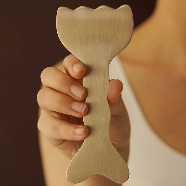 NOTDAM Bangjja Brassware Tulip Scalp Gua Sha Massager with Complimentary Jeogori Gift