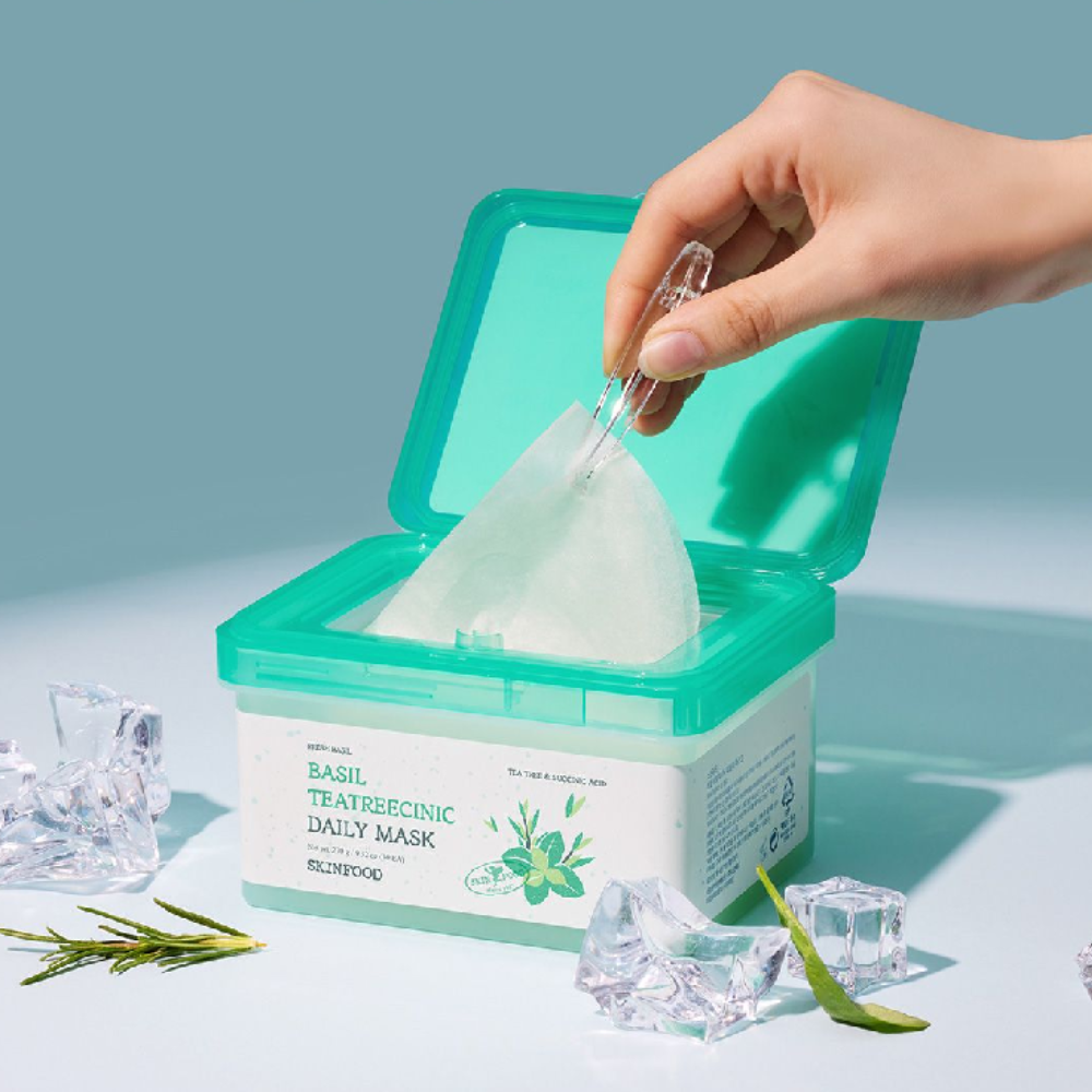 SKINFOOD Basil Tea Tree C-Nic Daily Mask 270g (30 Sheets)