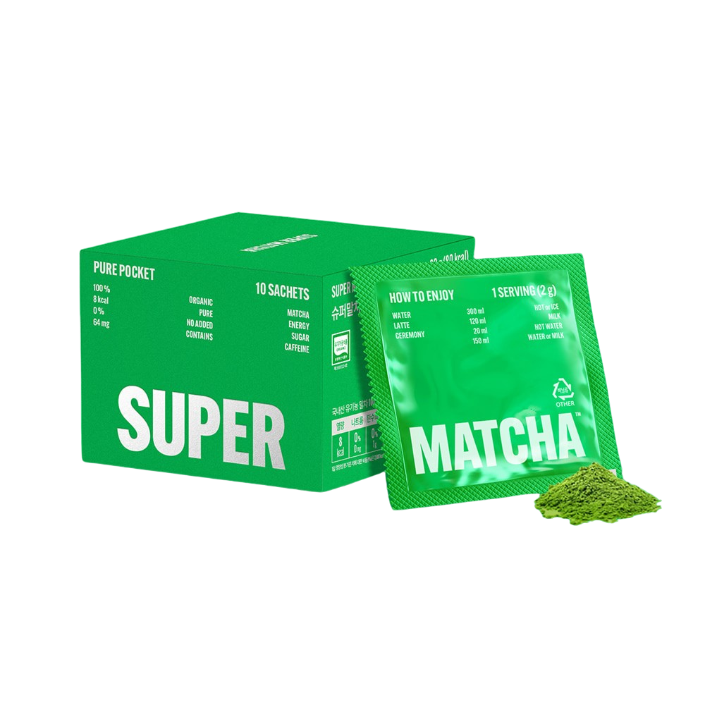 SUPER MATCHA Pure Ceremony Organic Matcha Powder Pocket (2g x 10 Pockets)