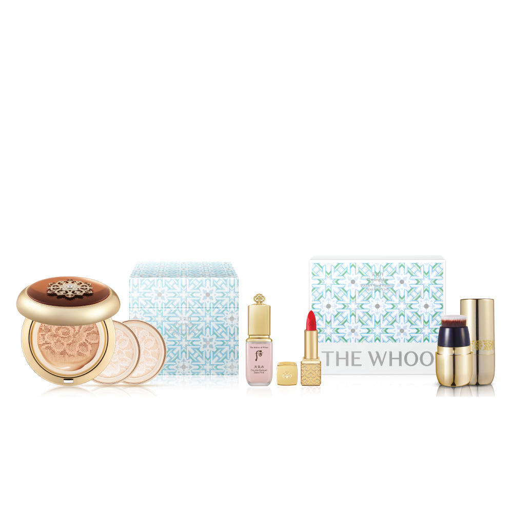 THE WHOO Cheongidan Hwahyun Essence Cushion Special Set Shade 21 holiday Edition