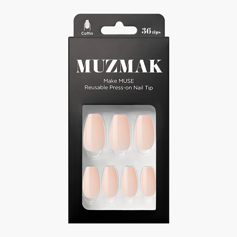 MUZMAK Nail Tips 36pcs #Toe Shoes(Coffin)