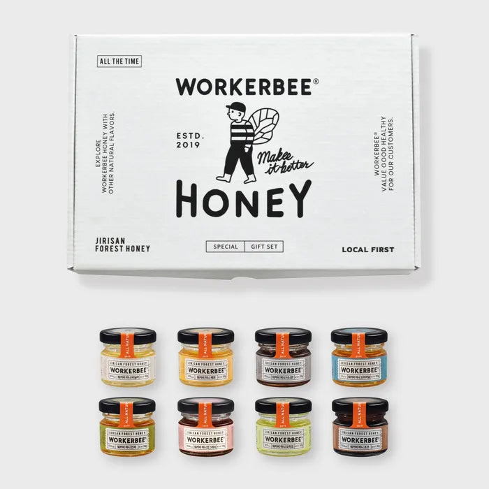 WORKERBEE Honey Gift Set: Mini Jars 30g (8 Packs)