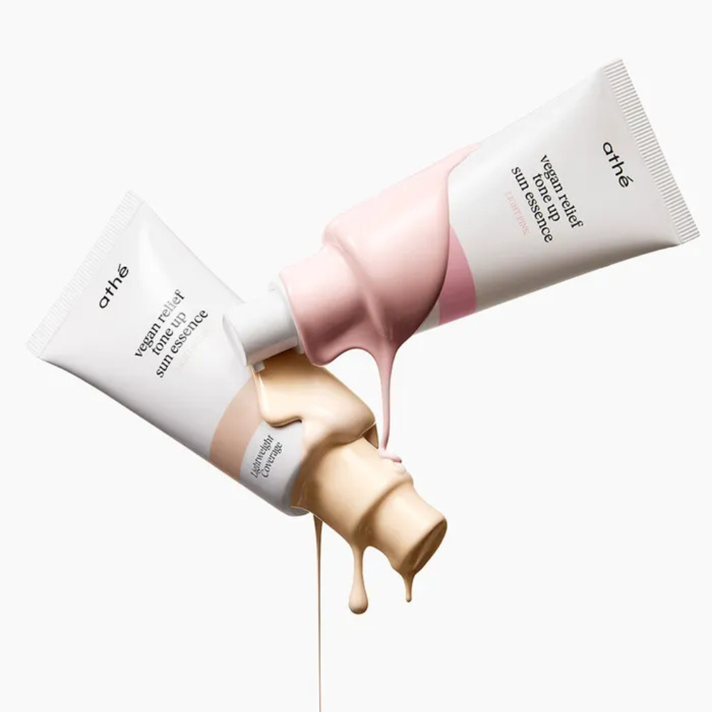 athe Vegan Relief Tone-Up Sun Essence SPF50+ PA++++ 50ml (Light Pink / Light Beige, Choose 1)