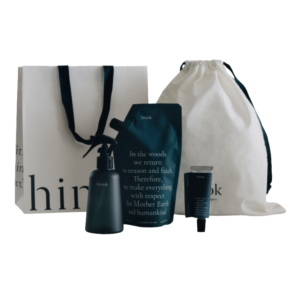 hinok [New Year Gift Wrapped] Essential Set - Jeju Hinoki Cypress Deodorizer & Hand Cream