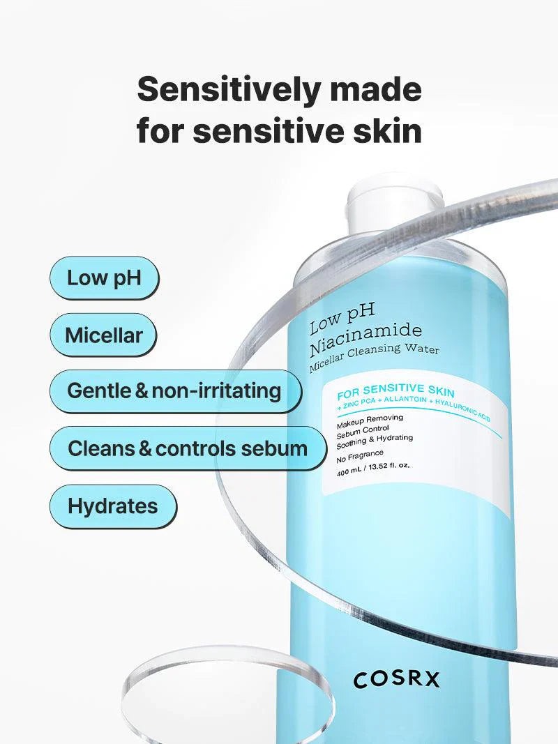 COSRX Low pH Niacinamide Micellar Cleansing Water 400ml - DODOSKIN